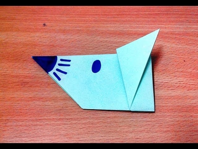 How to make an origami mouse face step by step.