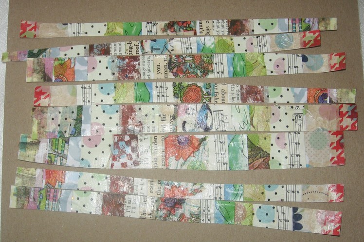 How to make collaged washi tape with painted papers, napkins and book pages. DIY washi tape