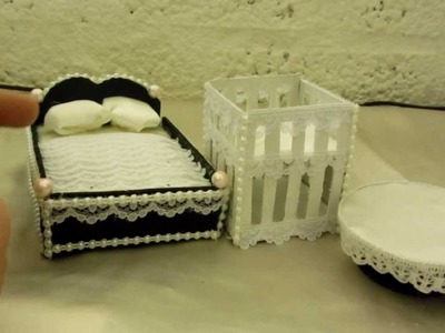 Miniature bed and baby playpen