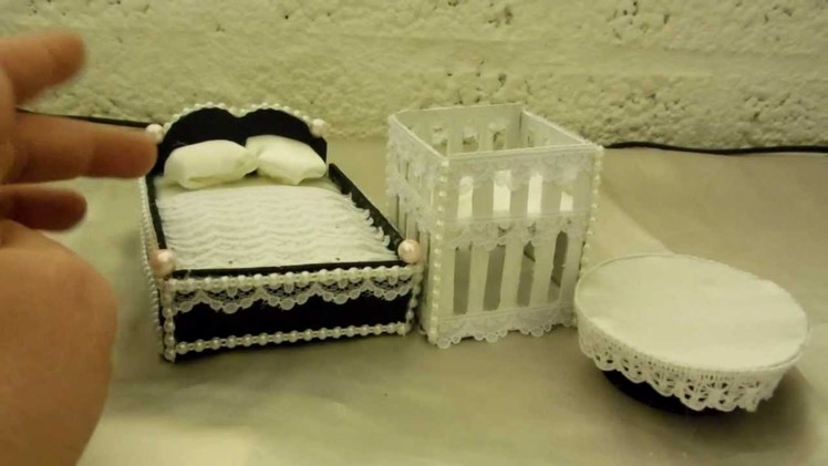 Miniature bed and baby playpen