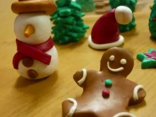 Polymer clay Christmas miniatures from my workshops