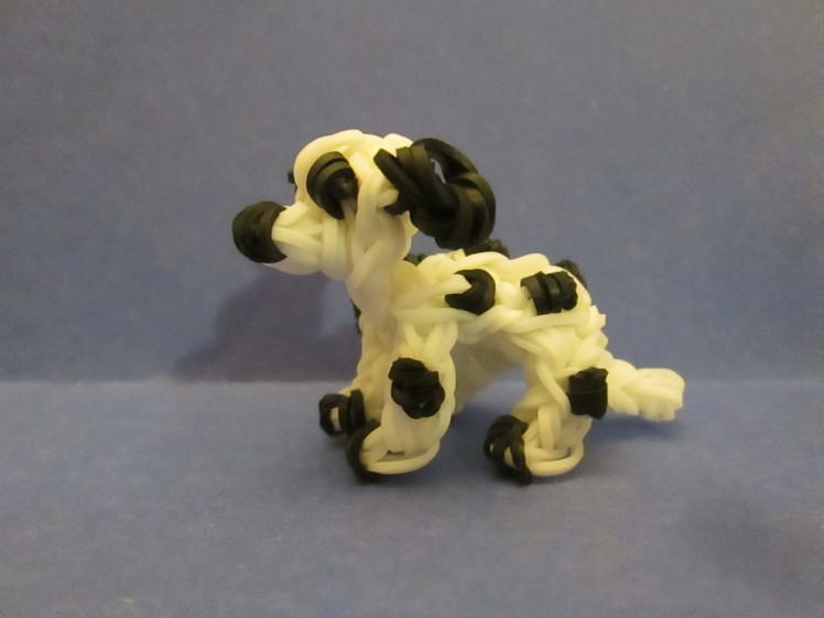 Rainbow Loom Dalmatian Dog or Puppy Charm. 3-D