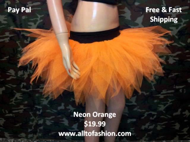 Uv Neon 7 Layer Multi Rainbow Puffy Tulle pointed tutu skirt Race Dance Fancy Costume Halloween