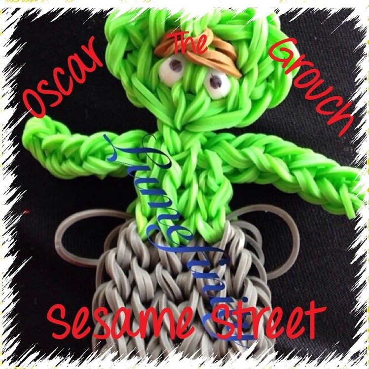 Rainbow Loom bands Oscar the Grouch - Sesame street figure by Lumefinity - How to