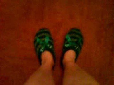 Teresa`s sexy new green slippers