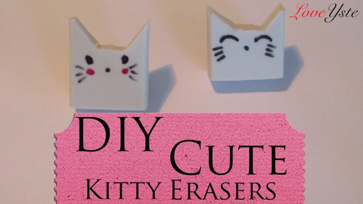 DIY - How To Make Cute Kitty Erasers (Easy Tutorial)