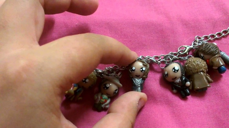 Doctor Who Charm Bracelet (polymer clay)
