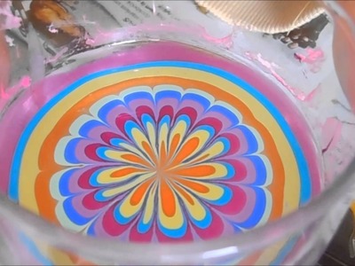 Gorgeous and easy rainbow water marble for beginners