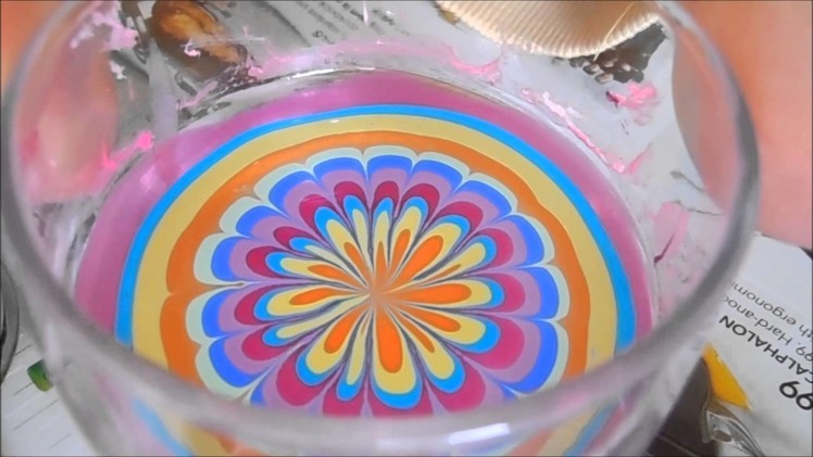 Gorgeous and easy rainbow water marble for beginners