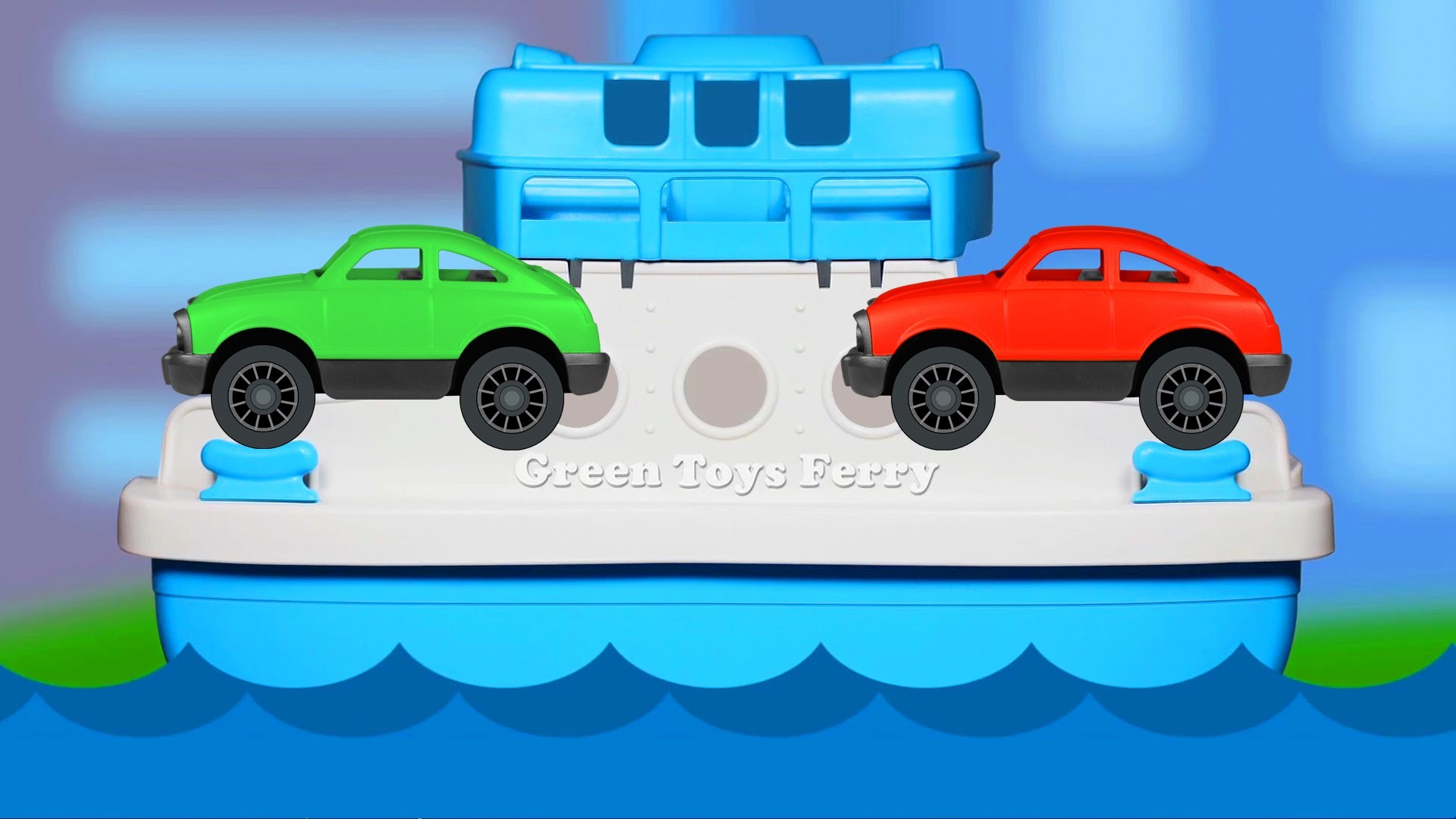Green Toys Ferry Boat Teaching Colors - Learning Basic Colours Video for Children