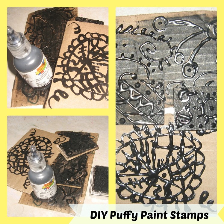 How to Make Your Own Stamps with Cardboard and puffy paint  Tutorial.Handmade Stamps