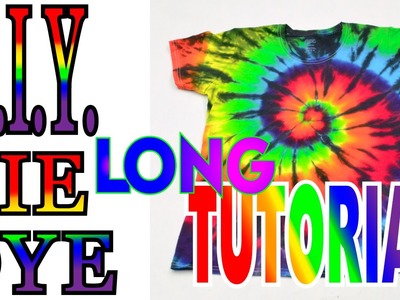 How to Tie Dye a Rainbow & Black Spiral Shirt [Long DIY Tutorial] Version 3