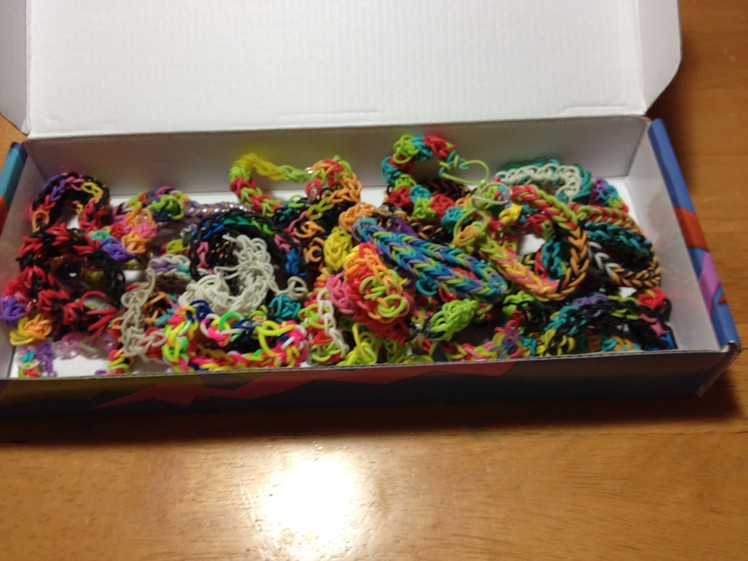 My awesome rainbow loom bracelets christmas!!