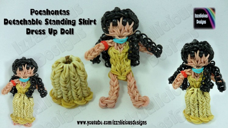 Rainbow Loom Pocahontas Action Figure Princess Doll.Charm Detachable Stand UP Skirt - Gomitas