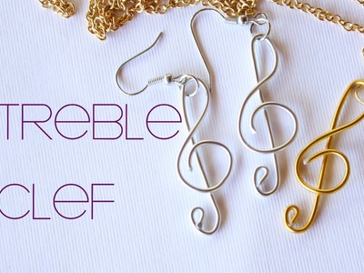 Treble Clef - Music Note Wire Pendant (Gold & Silver) Charm Jewelry (Jewellery)