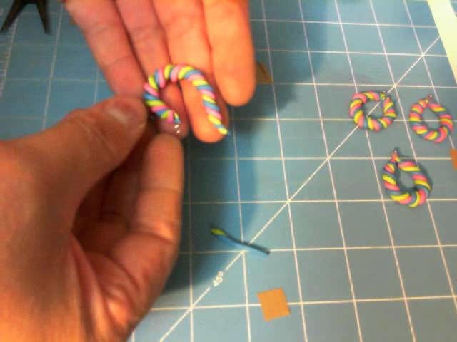 TUTORIAL : Polymer clay earrings - twisted