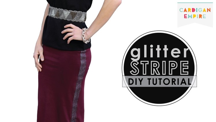 DIY: How to Add a Glitter Tuxedo Stripe to a Pencil Skirt