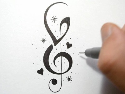 How to Incorporate Initials into Music Notes - Tattoo Design