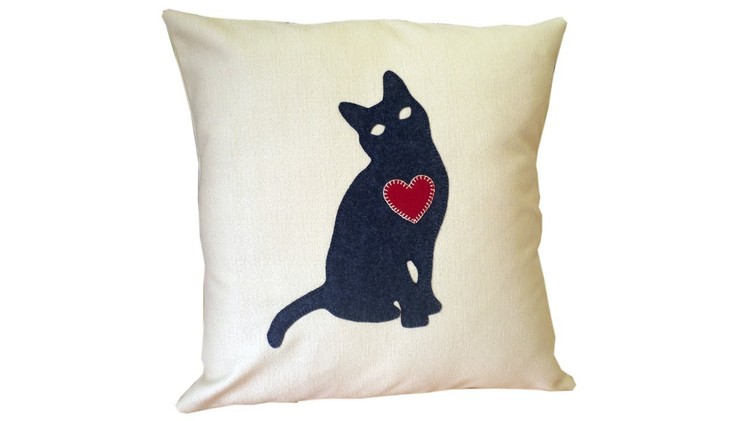 How to make a cat lovers cushion cover with FREE PATTERN by Lisa Pay
