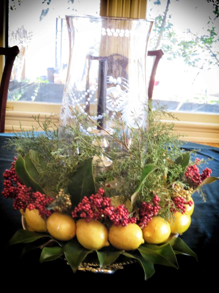 How to make a Christmas Holiday Fruit Wreath Centerpiece
