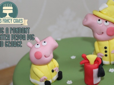 How to make fondant Peppa Pig and George in firefighters uniform How To Tutorial Zoes Fancy Cakes