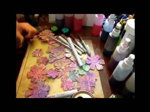 Making coloured book paper flower die cuts:) I'm preparing for a birthday party :)