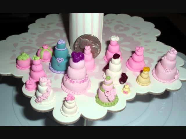 Minature Polymer Clay Cakes!  Teeny Tiny wedding cakes!!!