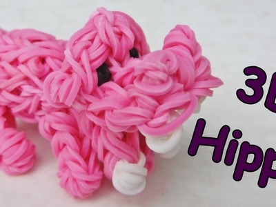 Rainbow Loom 3D Hippo Charm - how to make with loom bands