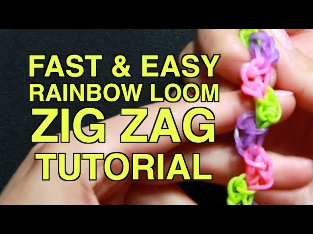 RAINBOW LOOM ZIG ZAG BRACELET - Fast and Easy Tutorial