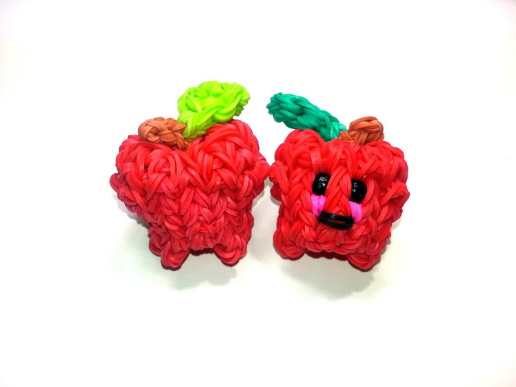 3-D Happy Apple Tutorial by feelinspiffy (Rainbow Loom)