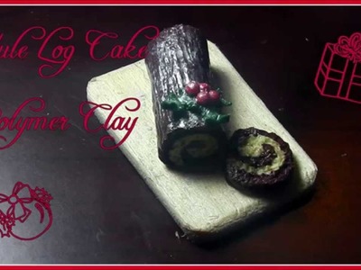 Christmas-Yule Log Cake -polymer clay