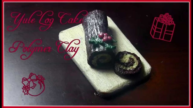 Christmas-Yule Log Cake -polymer clay