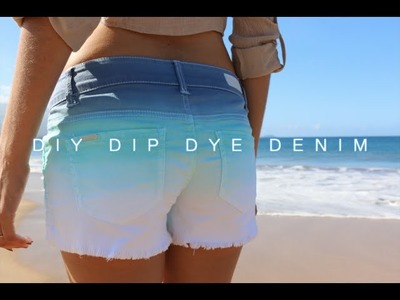 DIY Dip Dye Denim Shorts (Indigo.Aqua)