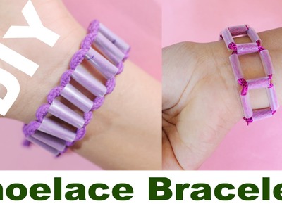 DIY How To Make Bracelets With Shoe Lace And Straw