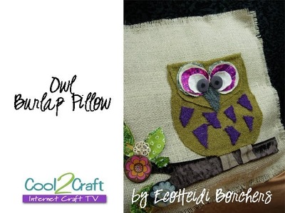 How to Decorate a Burlap Pillow with a No-Sew Owl Motif by EcoHeidi Borchers