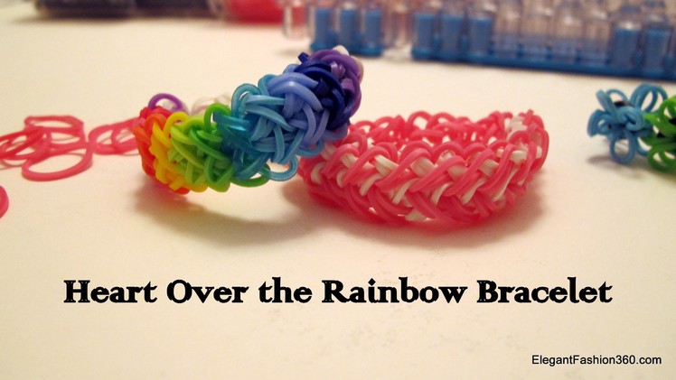 How to make Rainbow Heart Bracelet on Rainbow Loom