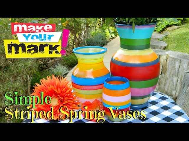 How to: Simple Striped Spring Vases
