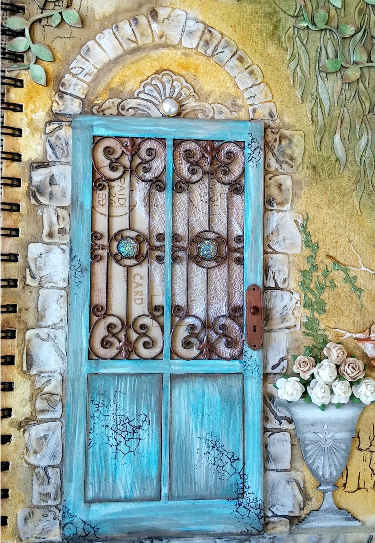 Mixed Media Journal Cover Tutorial   Tuscan Wall