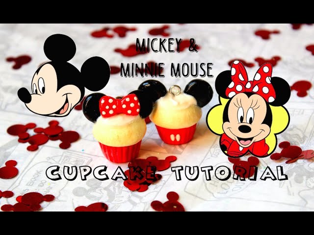 Polymer Clay Mickey&Minnie Mouse Cupcake Tutorial (2in1) | Pasteldaisy