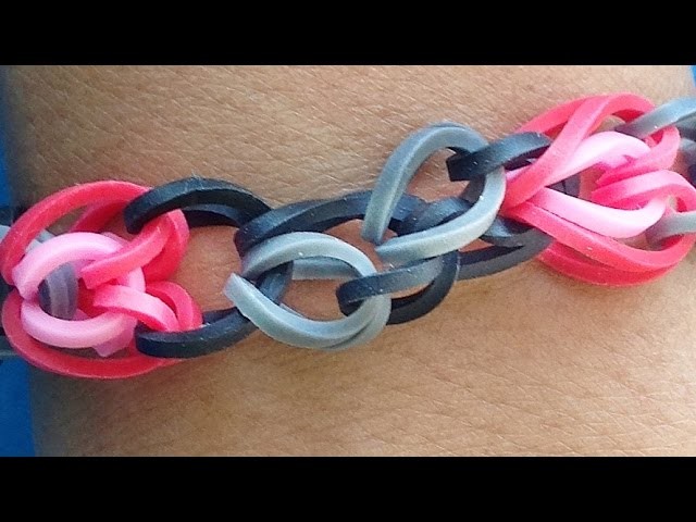 Rainbow Loom Bracelet - Hearts & Chains made with Loom Bands