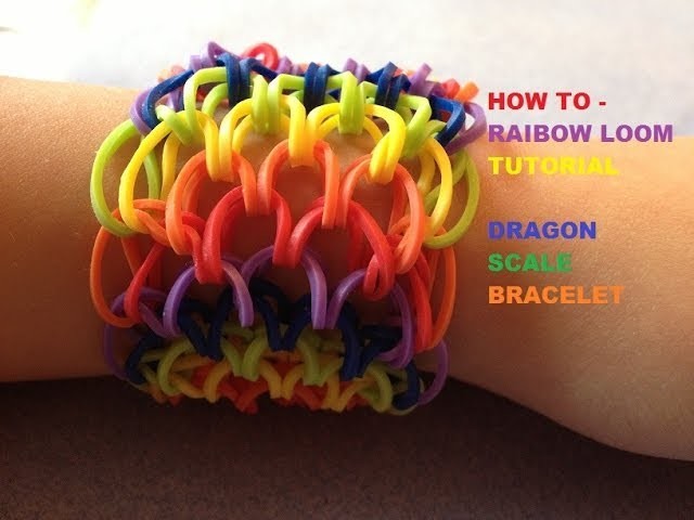 Rainbow Loom : Dragon Scale Cuff Bracelet - How To Tutorial - Part 2