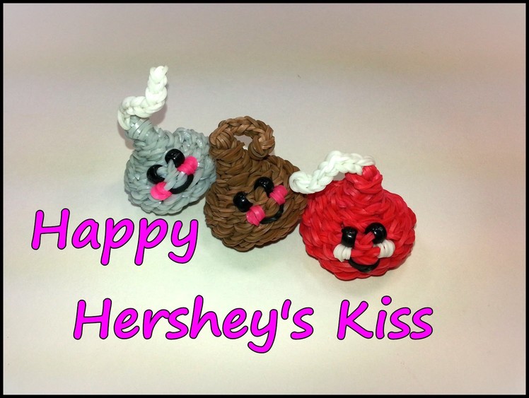 3-D Happy Hershey's Kiss (Chocolate Chip) Tutorial by feelinspiffy (Rainbow Loom)