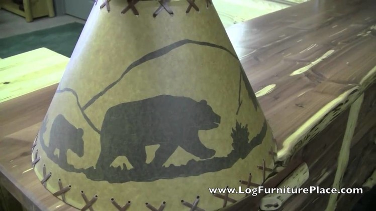 Bear Scene Lamp Shade | Rustic Decor Lampshades at JHE's Log Furniture Place