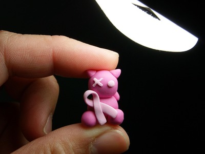 Breast Cancer Awareness KittyCat: Polymer Clay