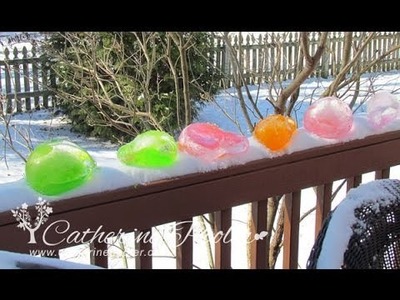 Colored Ice Orbs on a snow day!