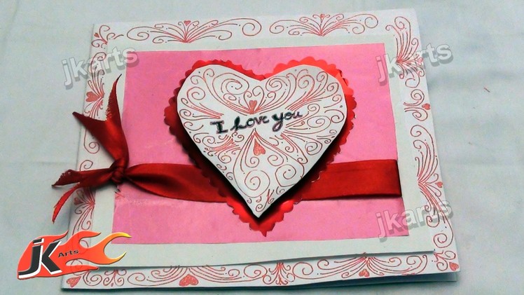 DIY How to make "I Love you" Greeting card  - JK Arts 153