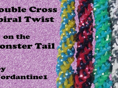 Double Cross Spiral Twist Bracelet made on the Monster Tail - Rainbow Loom