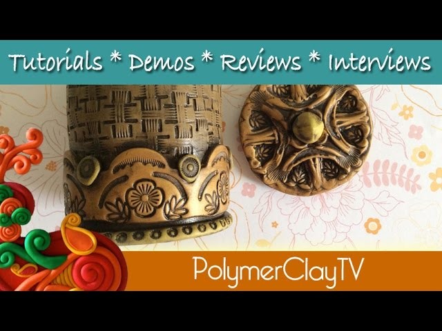How to make a polymer clay jar with fitting lid using textures and molds