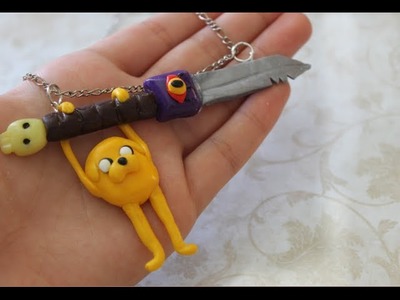 Jake the Dog and his Sword - Polymer Clay Necklace Tutorial