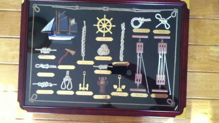 Nautical Decor Shadow Box Wood Frame Display Sailing Ship Knots Anchors Sailor - 330833536314